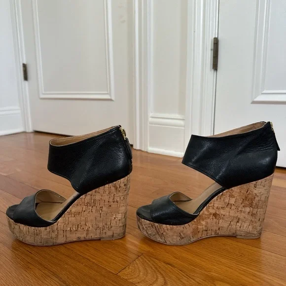 Nine West Black Wedge Sandals - Picture 6 of 8